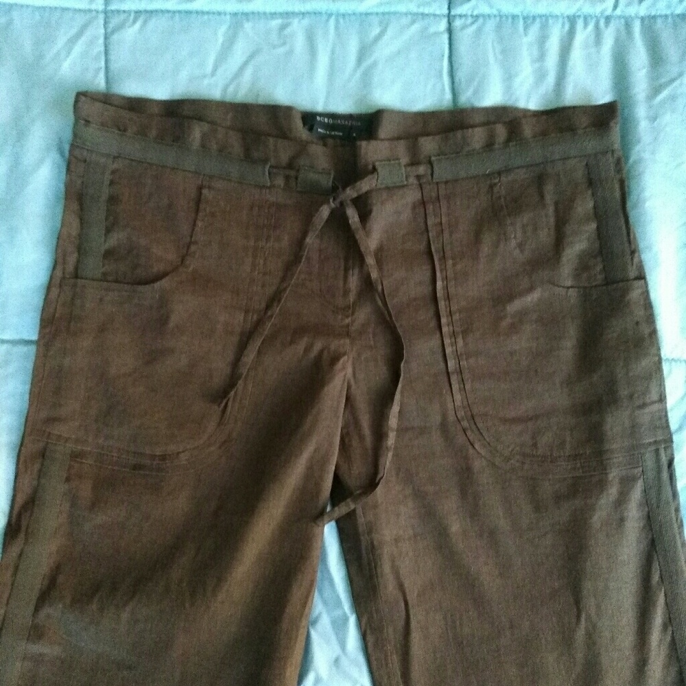 BCBG MAXAZRIA Linen Capri Pants